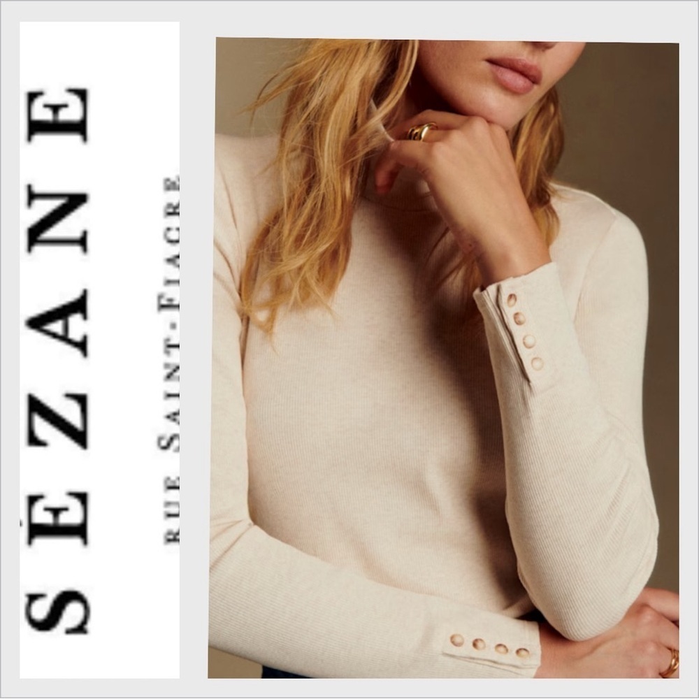 SEZANE Felix Jumper mottled cream size XL - Picture 2 of 13